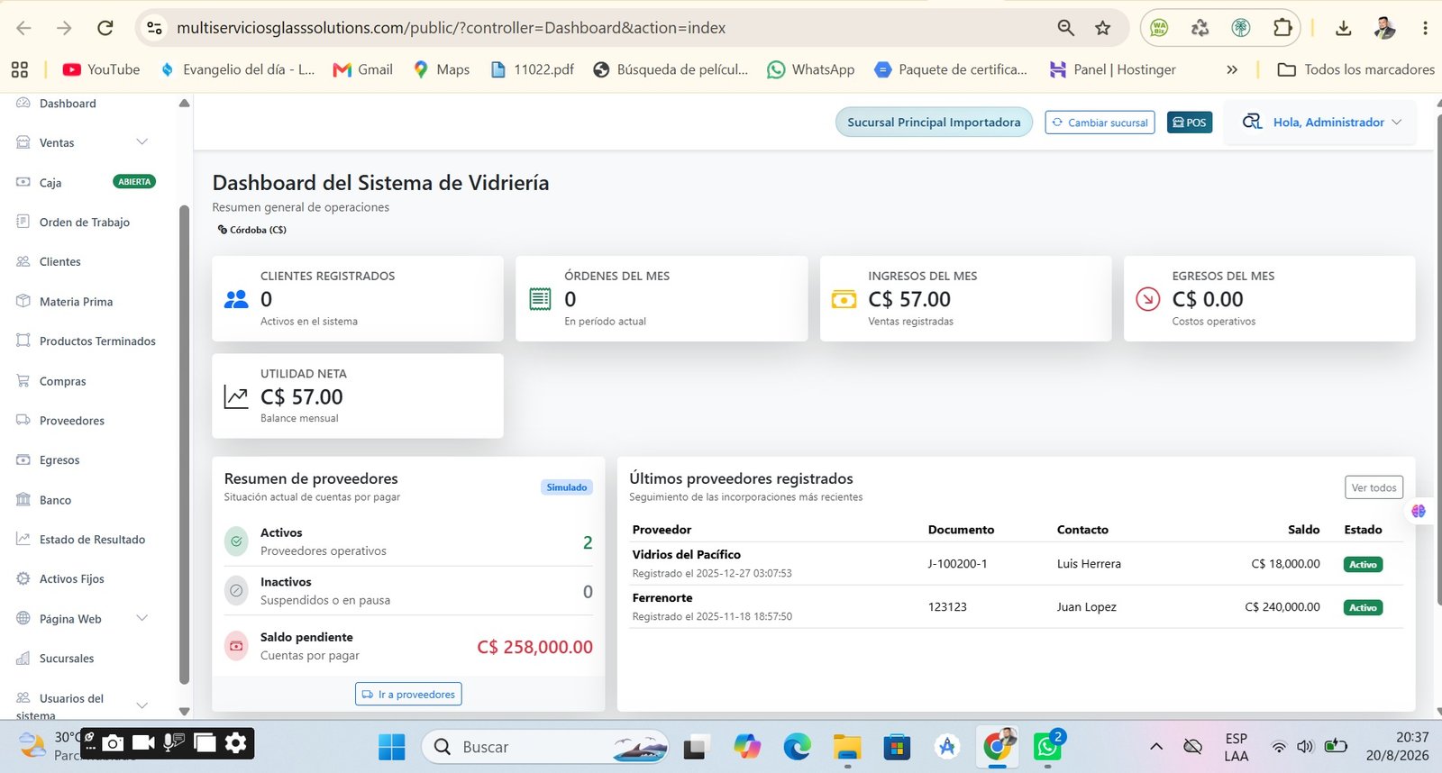 Vidrieria ERP